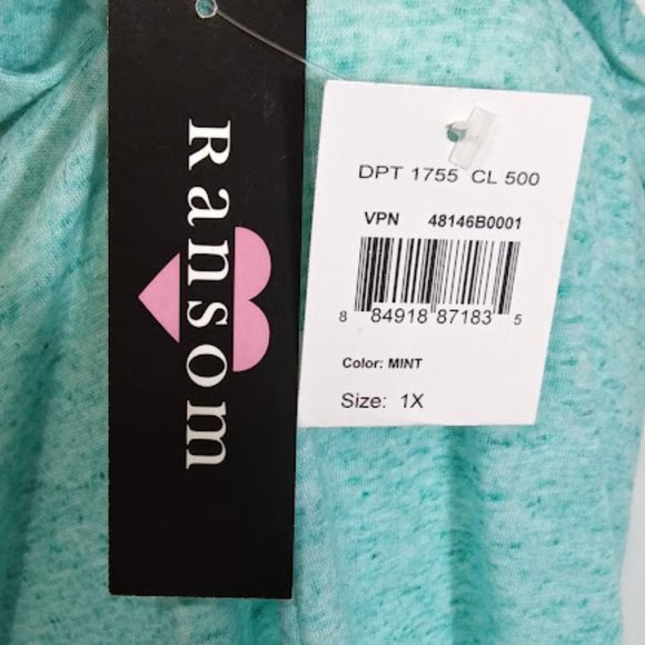 TEE*SHORT SLEEVE*TEAL COLOR DESERT SCENE*RANSOM BRAND*WOMEN SIZE 1X. - Picture 7 of 8